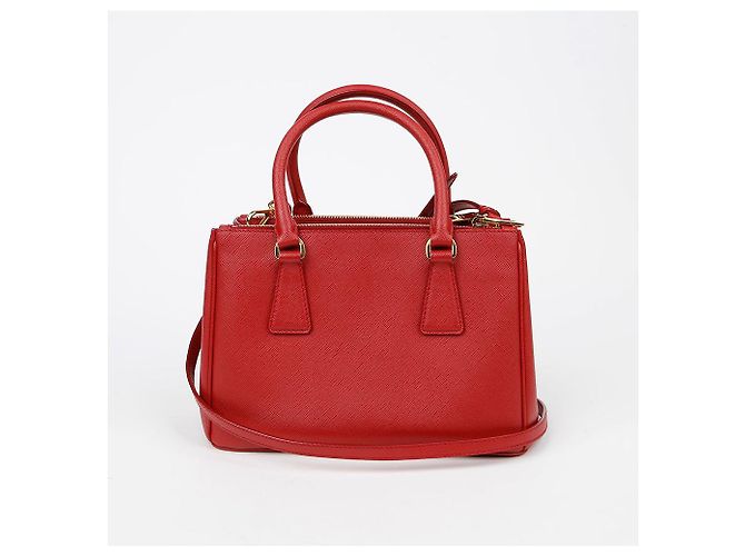 Prada Borsa a Spalla Galleria Small Tote Rosso - vista 4