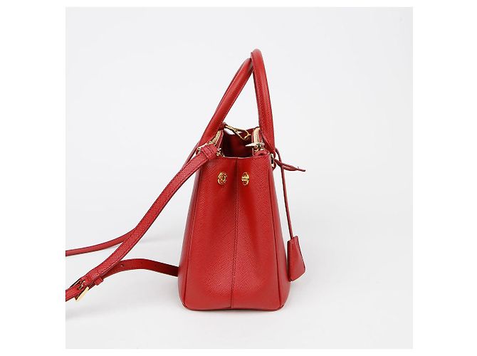 Prada Borsa a Spalla Galleria Small Tote Rosso - vista 5