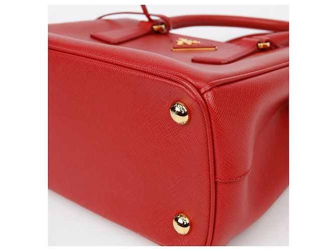 Prada Borsa a Spalla Galleria Small Tote Rosso - vista 7