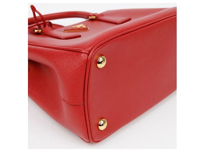 Prada Borsa a Spalla Galleria Small Tote Rosso - vista 8