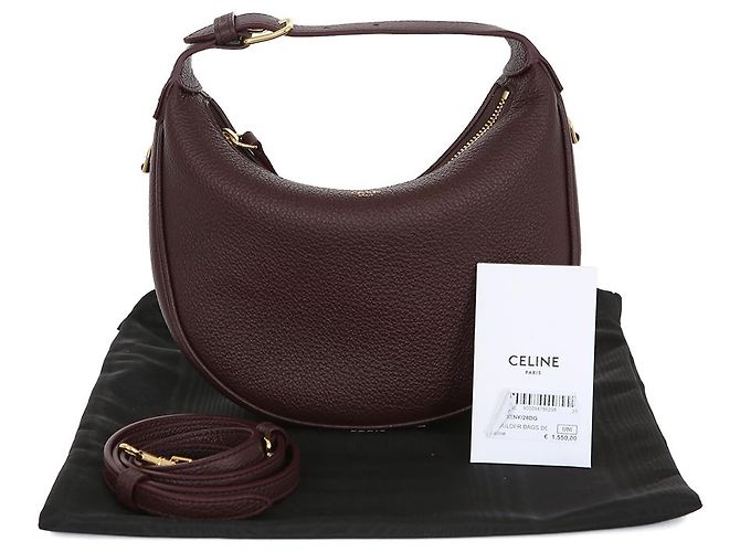 Céline Borsa a mano in pelle di vitello grana Tin Loulou Rosso - vista 10