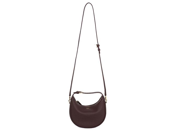 Céline Borsa a mano in pelle di vitello grana Tin Loulou Rosso - vista 6