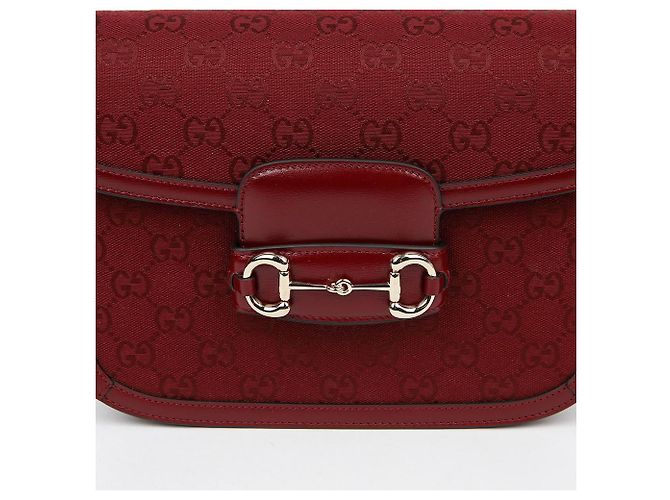 Gucci Borsa a tracolla media Horsebit Rosso - vista 3