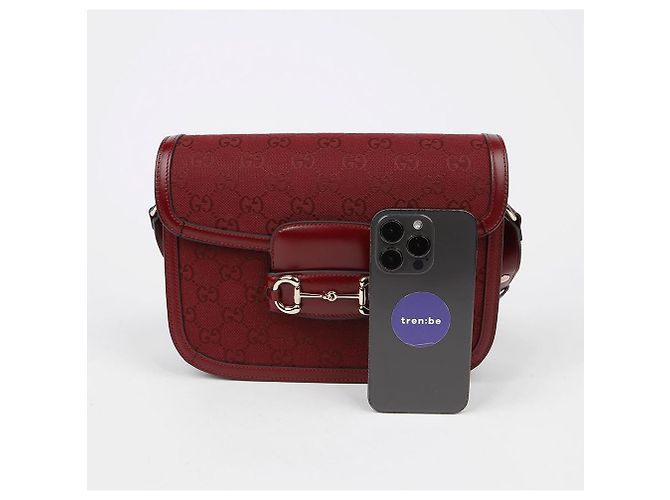 Gucci Borsa a tracolla media Horsebit Rosso - vista 7