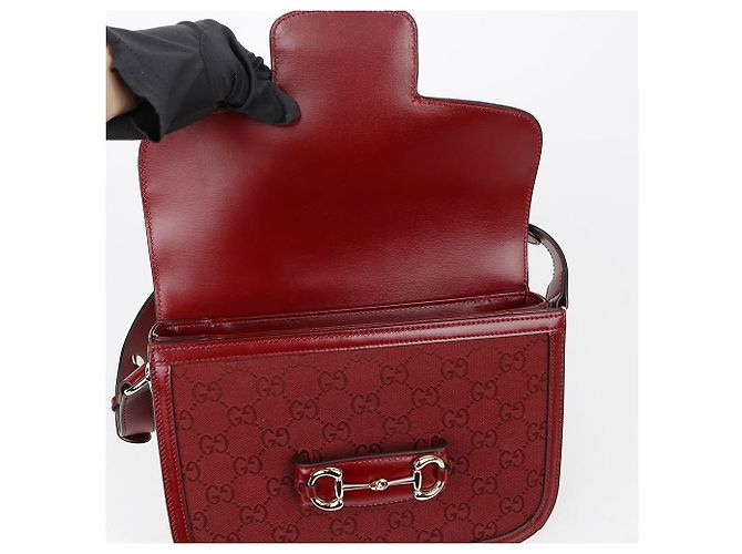 Gucci Borsa a tracolla media Horsebit Rosso - vista 8