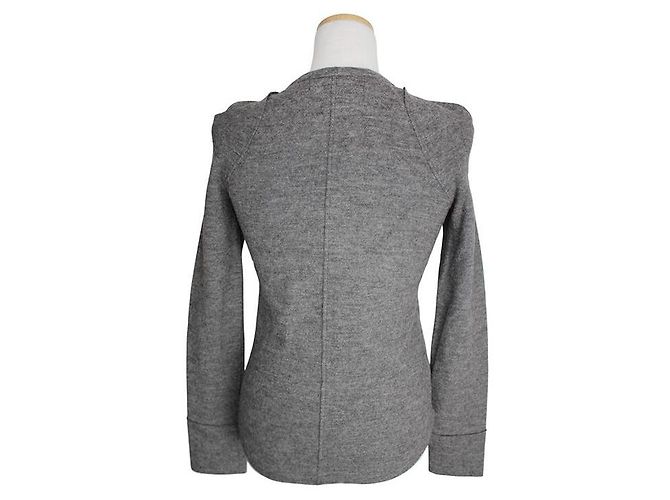 Isabel Marant Strickoberteil aus Alpaka-Wolle in Anthrazitgrau Braun - Ansicht 2