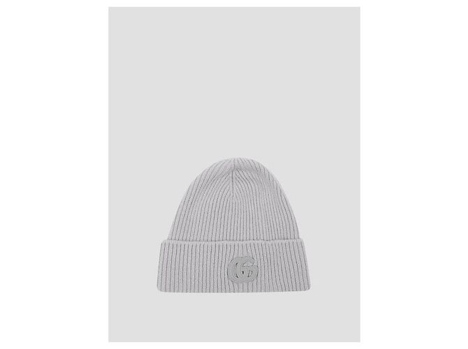 Gucci Beanie in cashmere con patch Marrone - vista 4