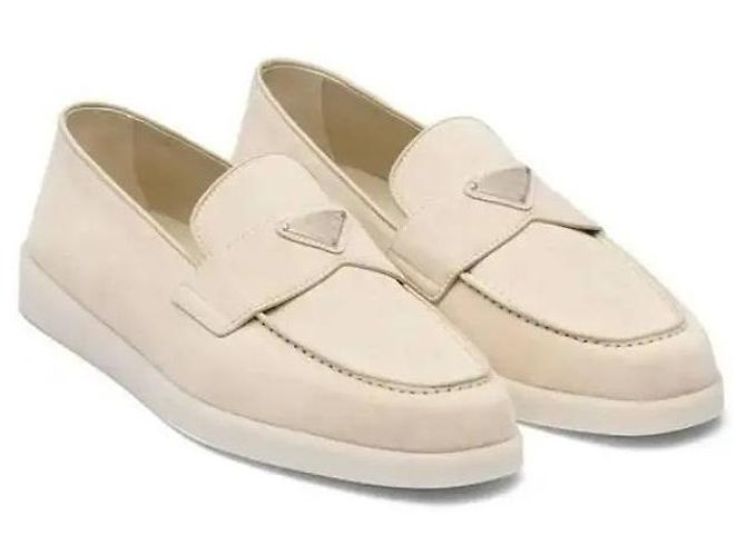 Prada Mocassini in Suede con Logo Triangolo Multicolore - vista 4
