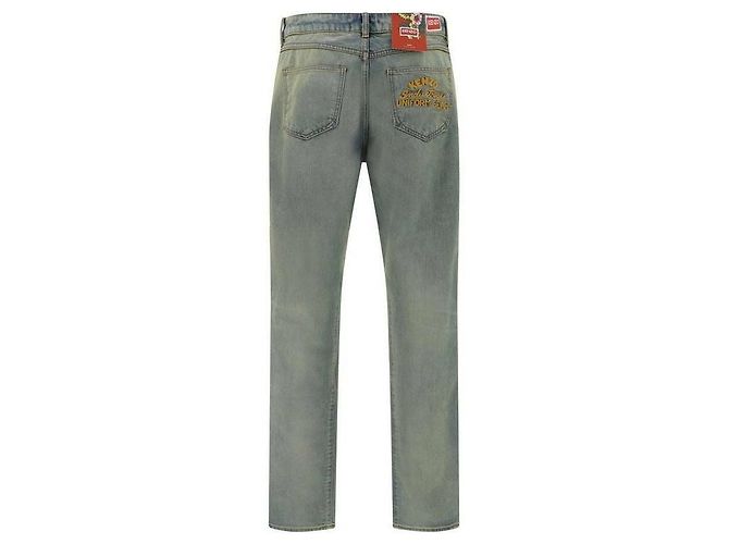 Kenzo Pantaloni in denim con patch logo - vista 5