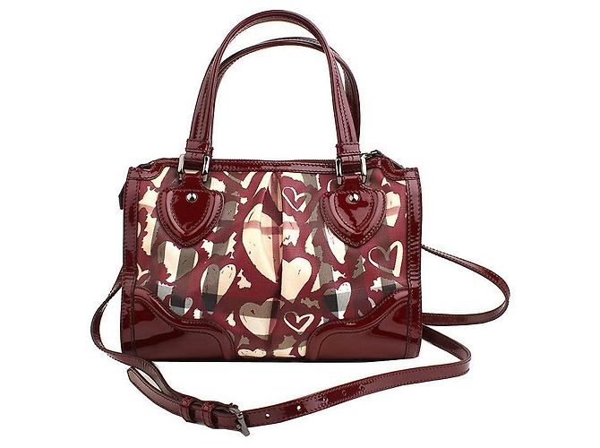 Burberry Borsa Tote e a Spalla Supernova Heart Shirring Edizione Limitata Rosso - vista 3