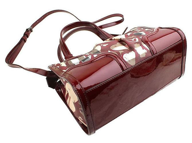 Burberry Borsa Tote e a Spalla Supernova Heart Shirring Edizione Limitata Rosso - vista 5