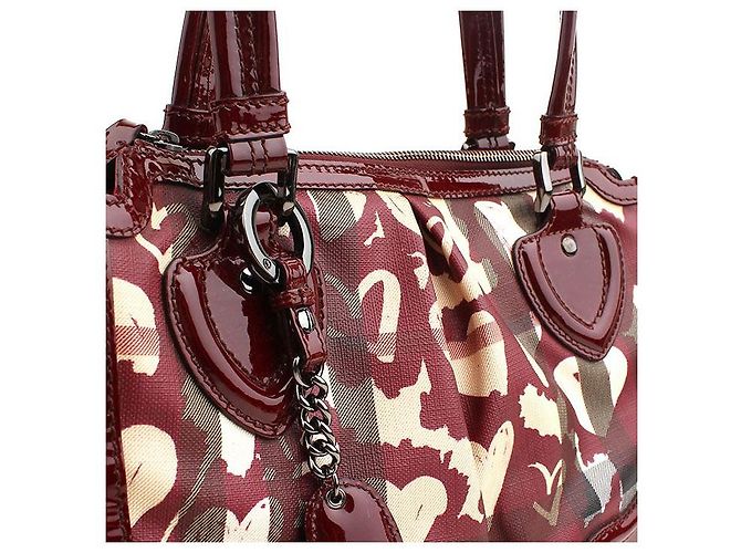 Burberry Borsa Tote e a Spalla Supernova Heart Shirring Edizione Limitata Rosso - vista 7