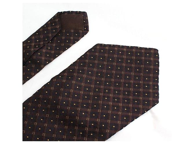 Kiton Woven Tie Black Gold Check Pattern Multiple colors - view 4