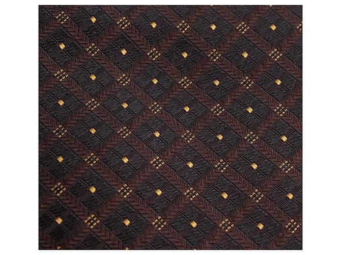 Kiton Woven Tie Black Gold Check Pattern Multiple colors - view 5
