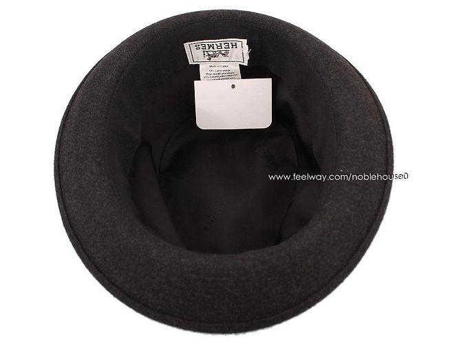Hermès Fedora in lana blu navy - vista 5