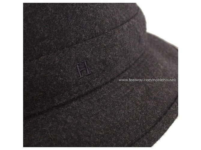 Hermès Fedora in lana blu navy - vista 7