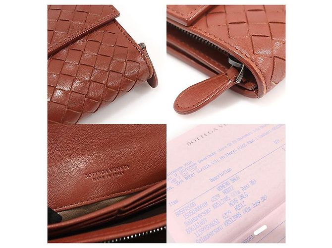 Bottega Veneta Cartera Continental con Solapa en Nappa Intrecciato Marrón - vista 7