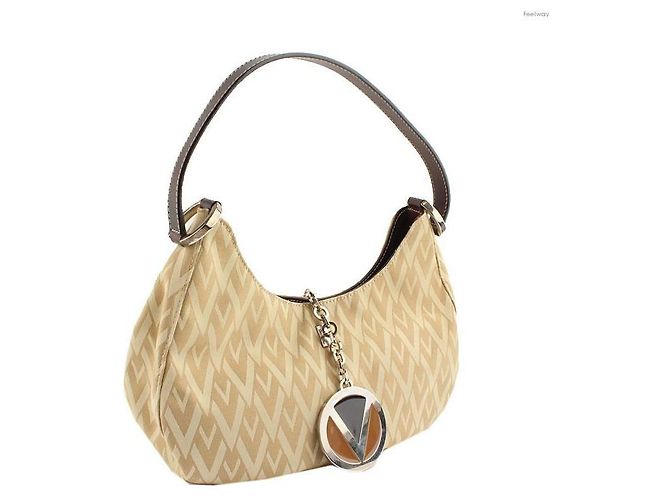 Valentino Mini borsa a spalla in tessuto logo beige dorato D'oro - Ansicht 2