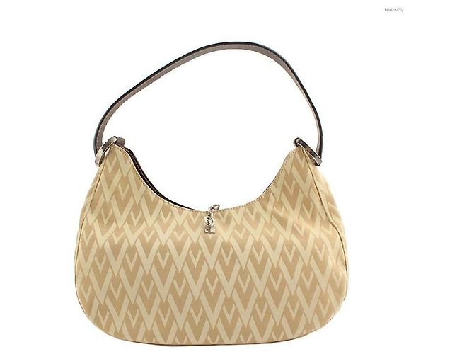 Valentino Mini borsa a spalla in tessuto logo beige dorato D'oro - Ansicht 3