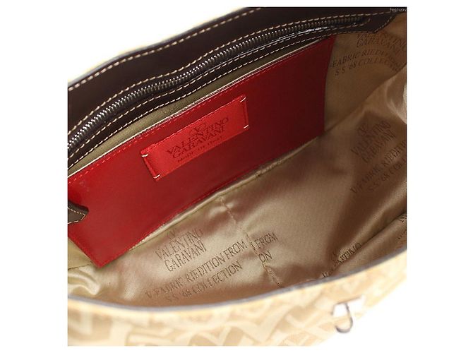 Valentino Mini borsa a spalla in tessuto logo beige dorato D'oro - Ansicht 5