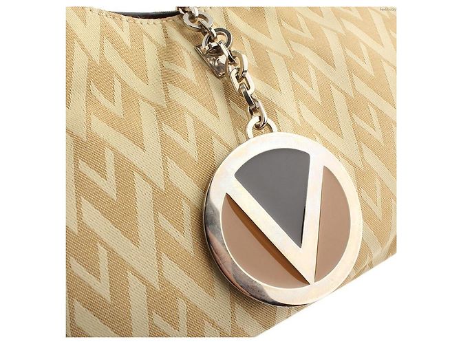 Valentino Mini borsa a spalla in tessuto logo beige dorato D'oro - Ansicht 6