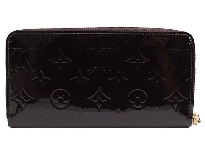 Louis Vuitton Portafoglio Lungo Zippy Monogram Vernis Amarante Oro Marrone - vista 2