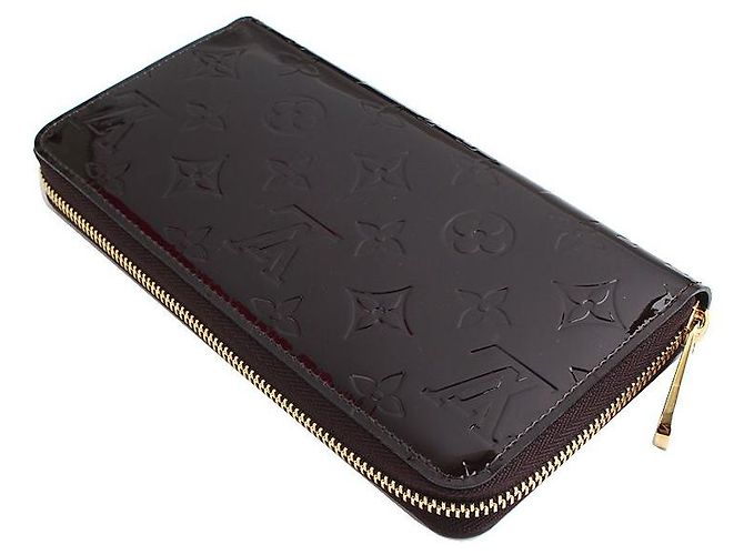 Louis Vuitton Portafoglio Lungo Zippy Monogram Vernis Amarante Oro Marrone - vista 3