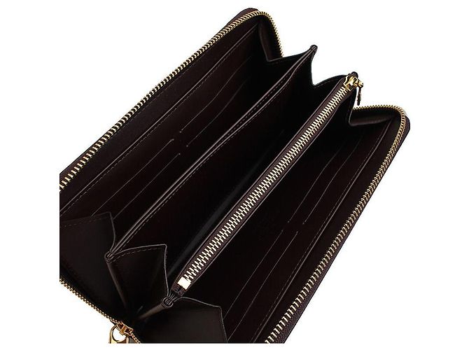 Louis Vuitton Portafoglio Lungo Zippy Monogram Vernis Amarante Oro Marrone - vista 4