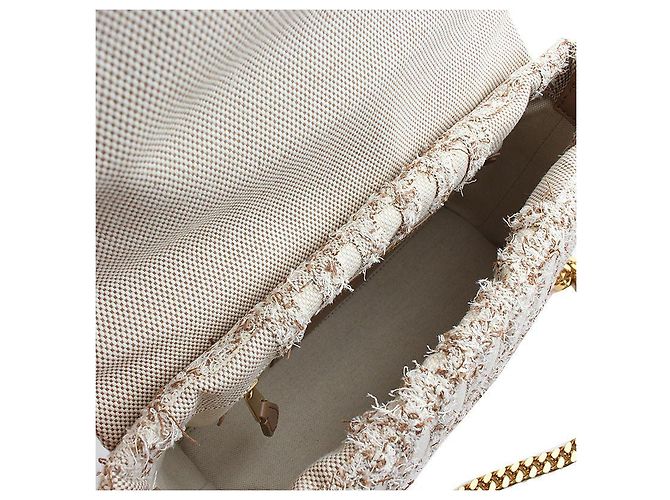 Burberry Borsa a Spalla in Tweed TB Marrone - vista 5