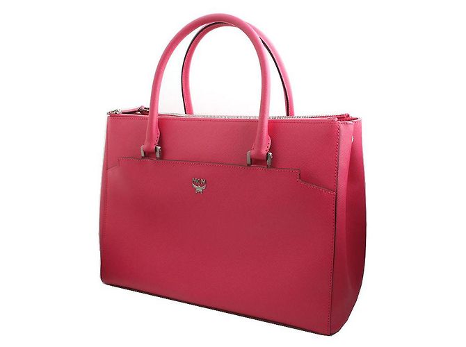 MCM Borsa a spalla Saffiano rosa magenta - vista 2
