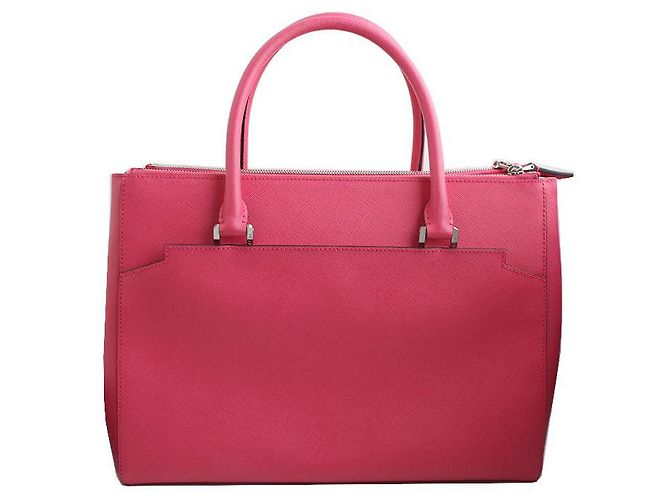 MCM Borsa a spalla Saffiano rosa magenta - vista 3