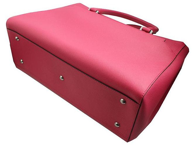 MCM Borsa a spalla Saffiano rosa magenta - vista 4