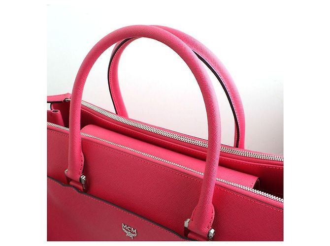 MCM Borsa a spalla Saffiano rosa magenta - vista 6