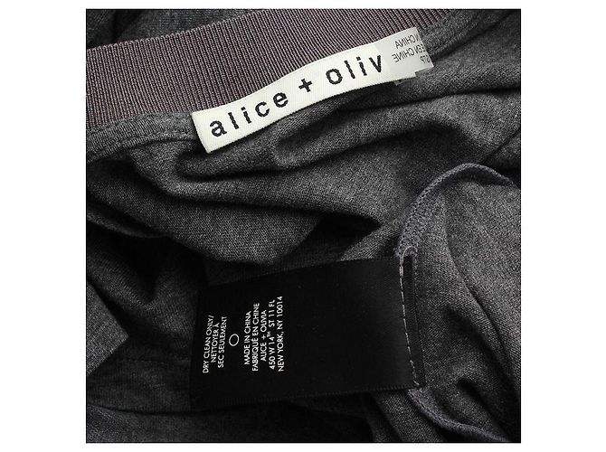 Alice + Olivia Ärmelloses T-Shirt in Anthrazitgrau Ellis Olivia Braun - Ansicht 3