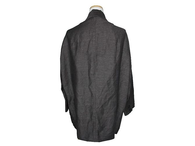Chaqueta de lino-algodón gris carbón Isabel Marant Castaño - vista 2