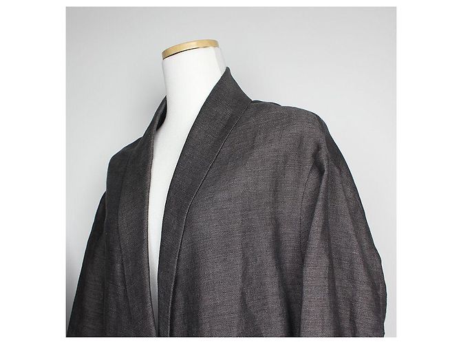 Chaqueta de lino-algodón gris carbón Isabel Marant Castaño - vista 4