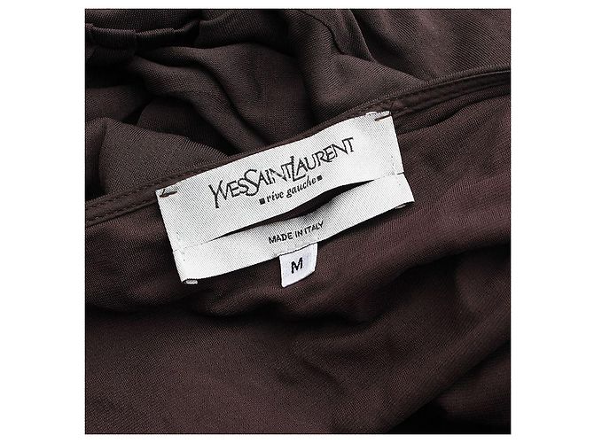 Saint Laurent Vestido plisado marrón profundo Ribgoshu Castaño - vista 3