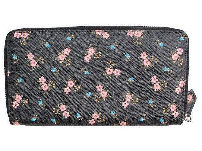 Givenchy Schwarze Saffiano Blumen Reißverschluss Langbörse Mehrfarben - Ansicht 2