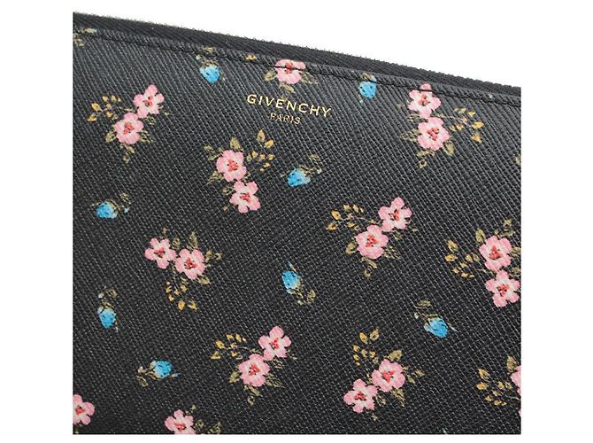 Givenchy Schwarze Saffiano Blumen Reißverschluss Langbörse Mehrfarben - Ansicht 5