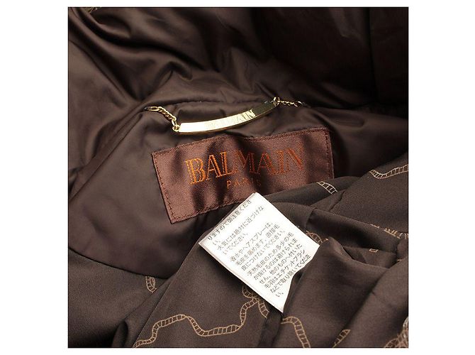 Balmain Deep Brown Fox Fur Hooded Down Padding Coat - view 3