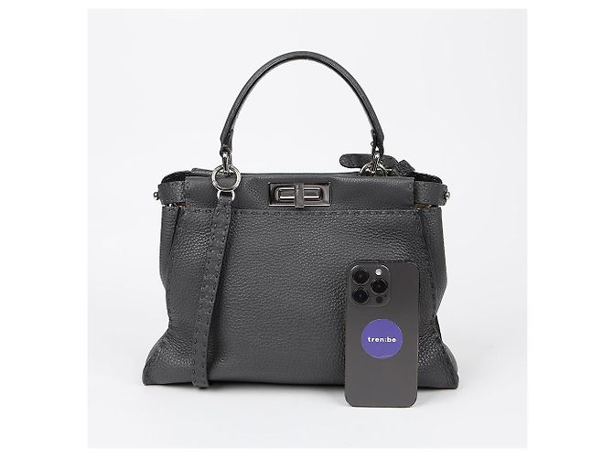 Fendi Borsa a Spalla Peekaboo Medium Tote Marrone - vista 10