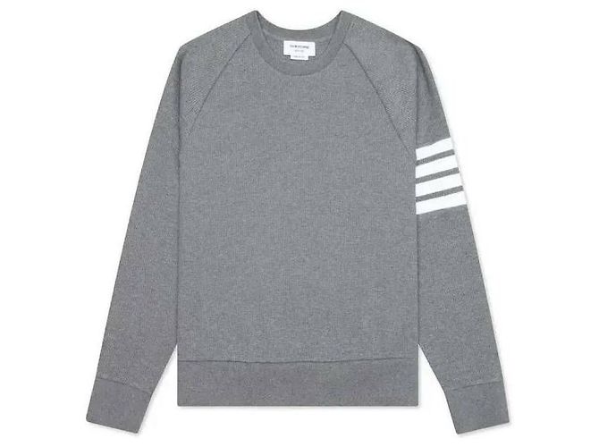 Thom Browne Bar Streifen Waffel Raglan Sweatshirt Braun - Ansicht 4