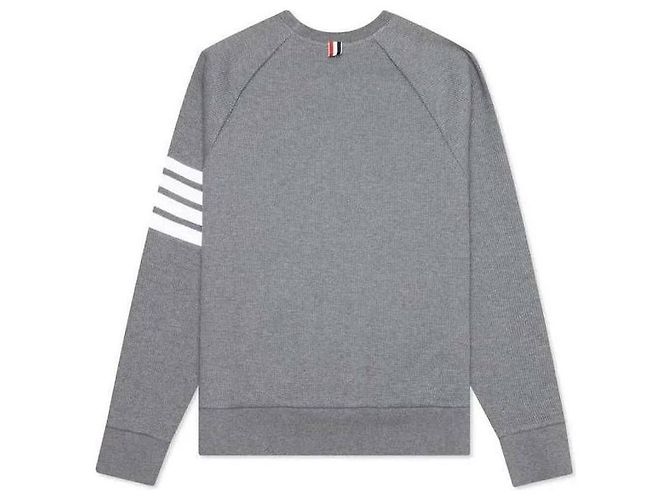 Thom Browne Bar Streifen Waffel Raglan Sweatshirt Braun - Ansicht 5