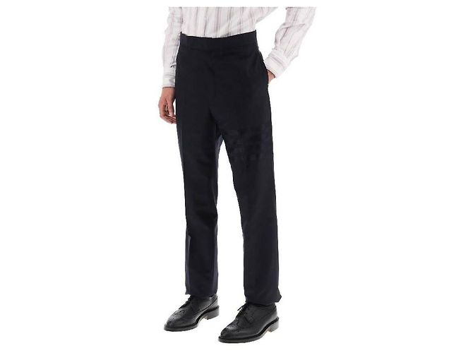 Thom Browne Bar Stripe Plain Weaving Wool Slacks - view 5