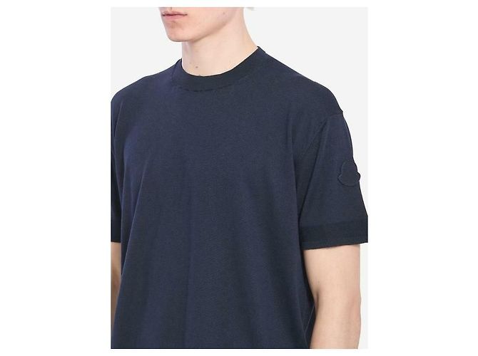 Moncler Seiden-Baumwoll-Strick-T-Shirt Mehrfarben - Ansicht 6