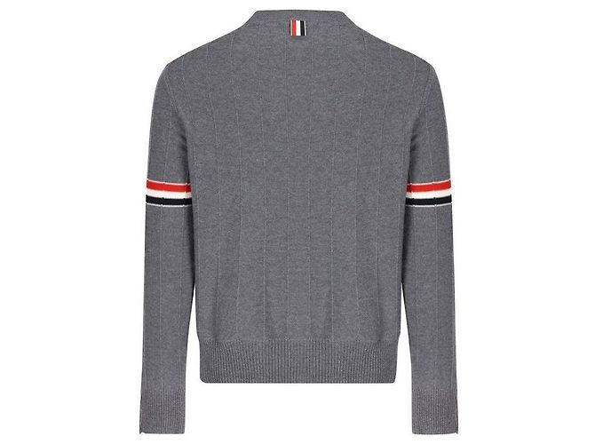 Thom Browne Lässiger Pullover aus Wolle in Mittelgrau - Ansicht 5