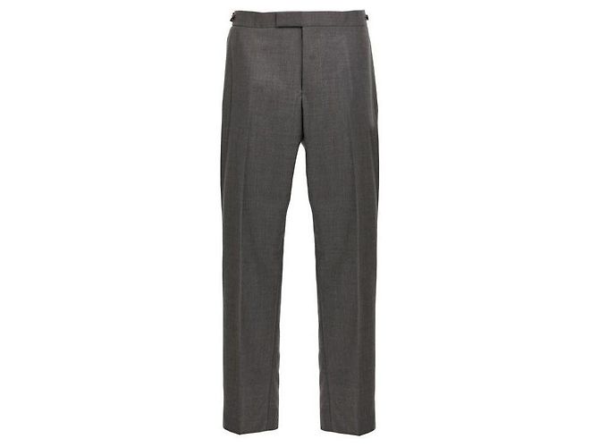 Thom Browne Calças de lã twill de cintura baixa - vista 4