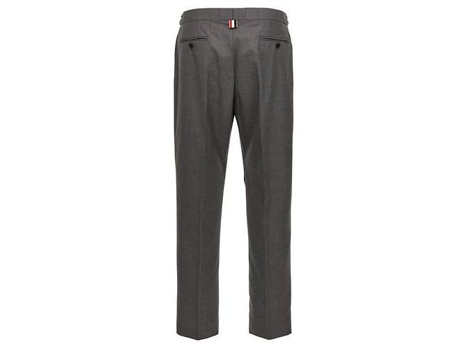 Thom Browne Calças de lã twill de cintura baixa - vista 5