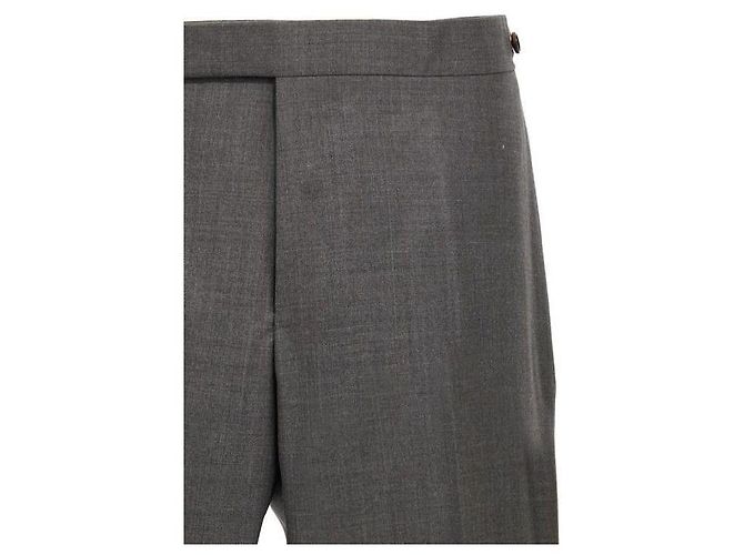 Thom Browne Calças de lã twill de cintura baixa - vista 6
