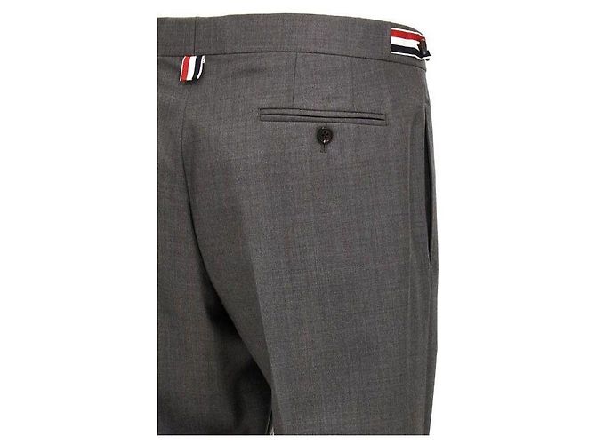 Thom Browne Calças de lã twill de cintura baixa - vista 7